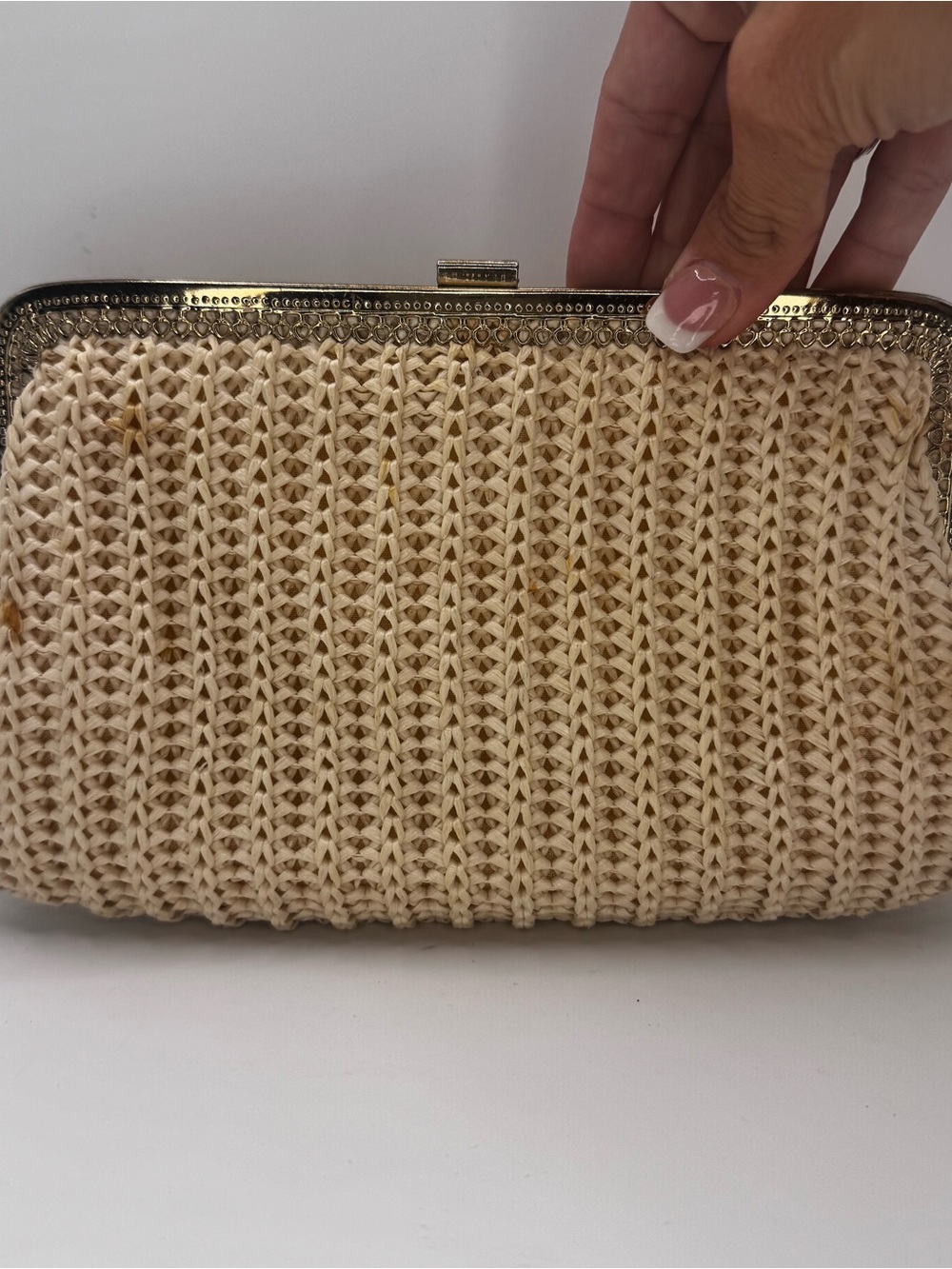Woven Straw Clutch - Cream - Picture 6 of 8